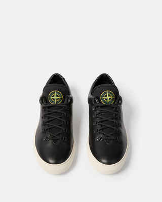 Stone Island S0101 Leather Logo Sneaker Black