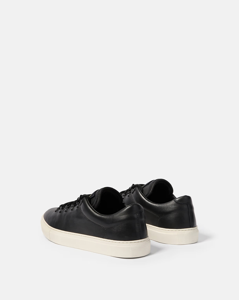 Stone Island S0101 Leather Logo Sneaker Black