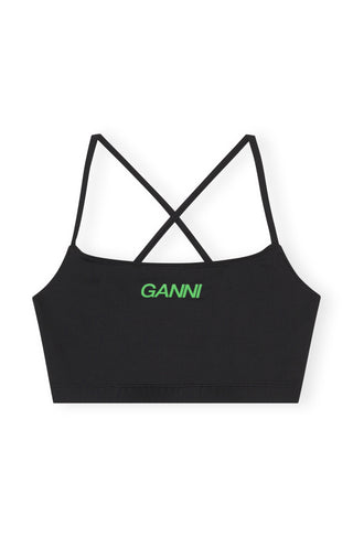 Ganni Logo Sporty Top Black