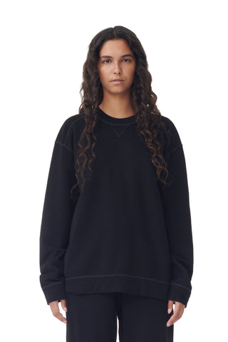 Ganni Logo Embroidery Sweatshirt Black