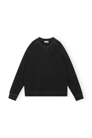 Ganni Logo Embroidery Sweatshirt Black