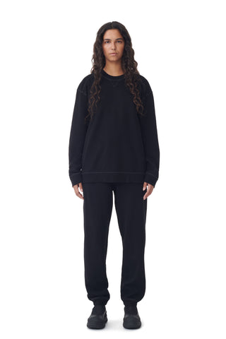 Ganni Logo Embroidery Sweatshirt Black