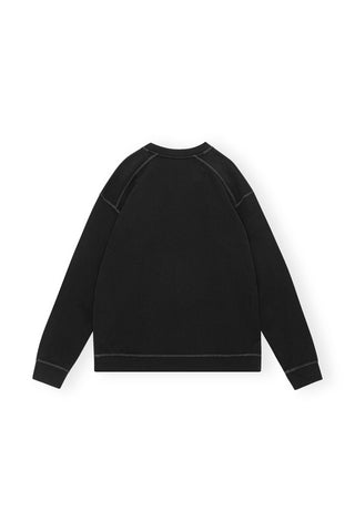 Ganni Logo Embroidery Sweatshirt Black