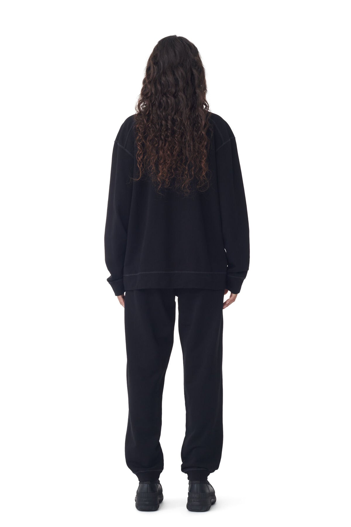 Ganni Logo Embroidery Sweatshirt Black