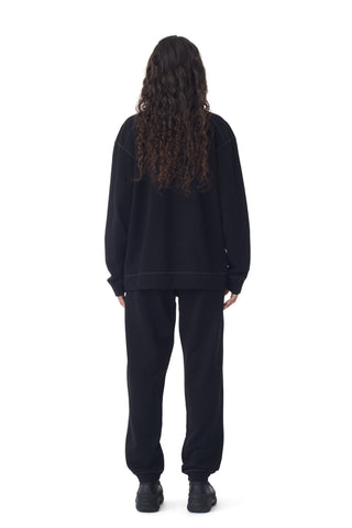 Ganni Logo Embroidery Sweatshirt Black