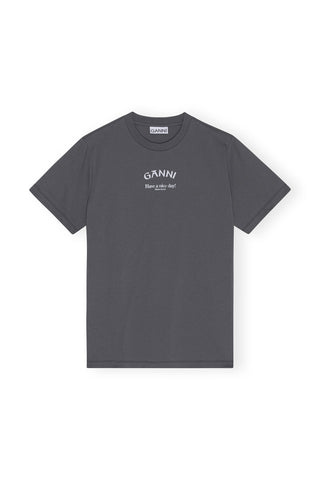 Ganni Have a Nice Day T-shirt Grey