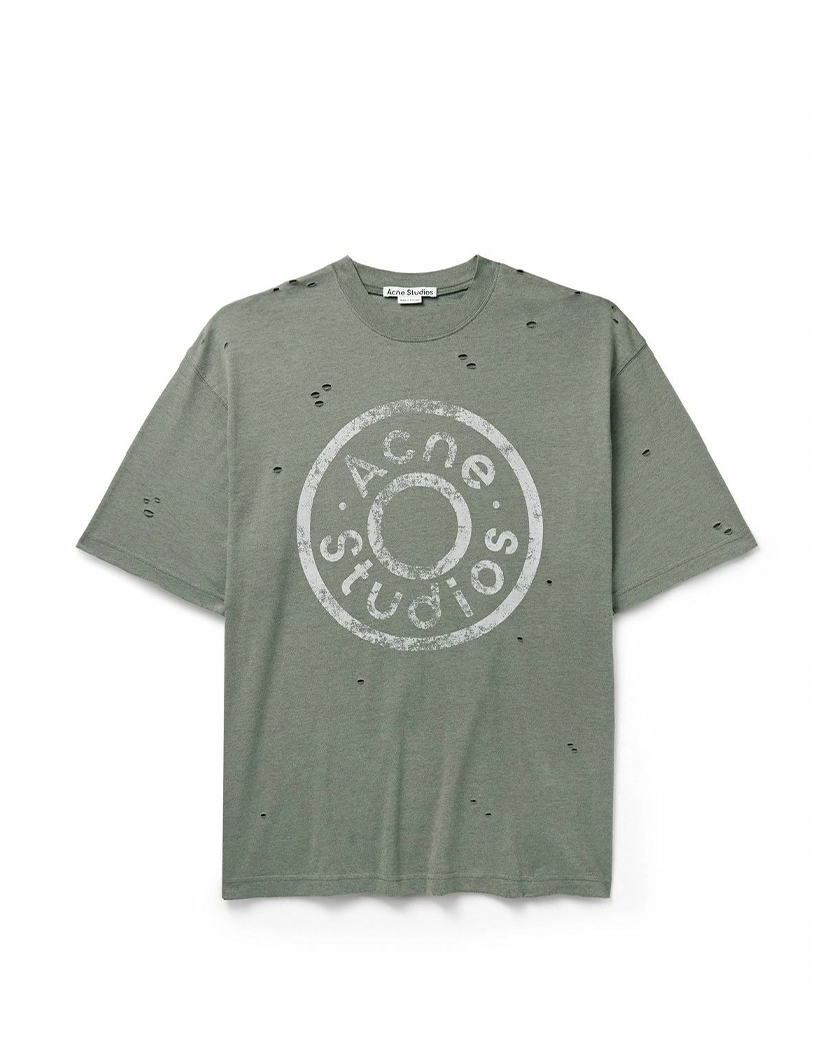 Acne Studios Logo Printing Short-Sleeve T-Shirt Green