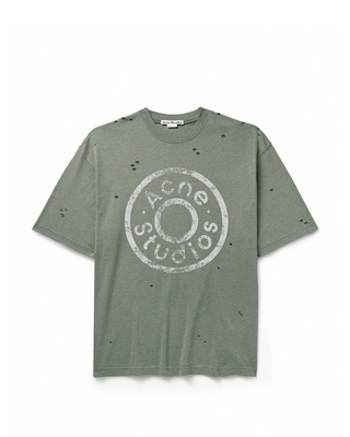 Acne Studios Logo Printing Short-Sleeve T-Shirt Green