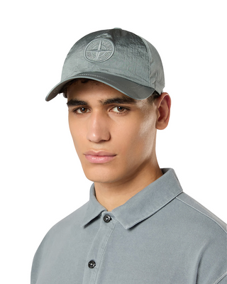 Stone Island 99576 Econyl Regenerated Nylon 6-Panel Cap Green Grey