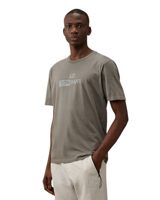 C.P. Company Logo Print Cotton T-Shirt Grey 18CMTS307A005431G