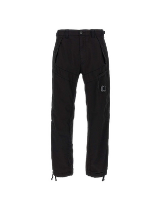 C.P. Company Cotton Gabardine Cargo Pants Black 18CMPA276A110340O