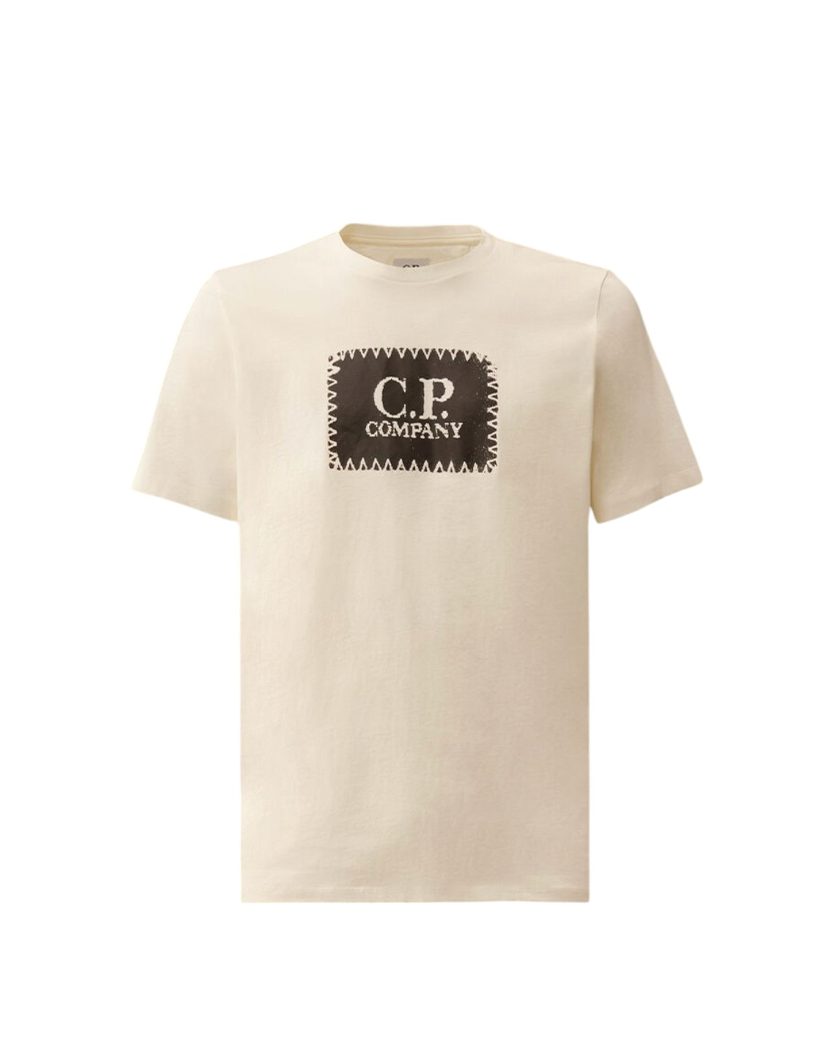C.P. Company Logo Label T-Shirt Gauze White 18CMTS029A005100W