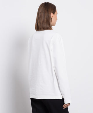 Jil Sander Logo Print Long Sleeve T-shirt White