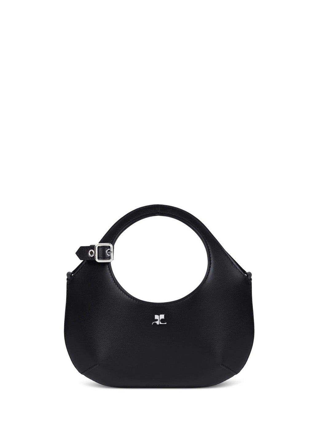 Courreges Mini Holy Leather Tote Bag Black 324GSA126CR0065