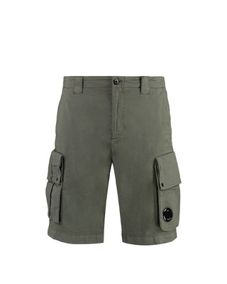 C.P. Company Twill Stretch Cargo Shorts Green 16CMBE295A006026O