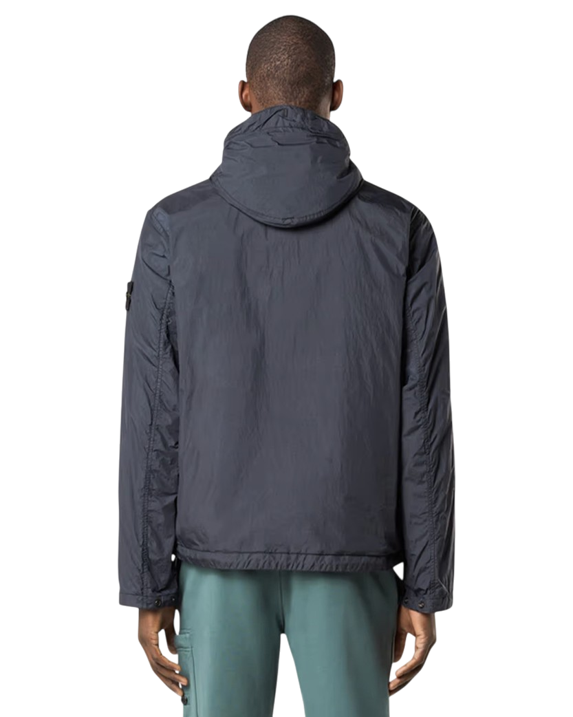 Stone Island 4100092 CRINKLE REPS R-NY Hooded Jacket Navy Blue