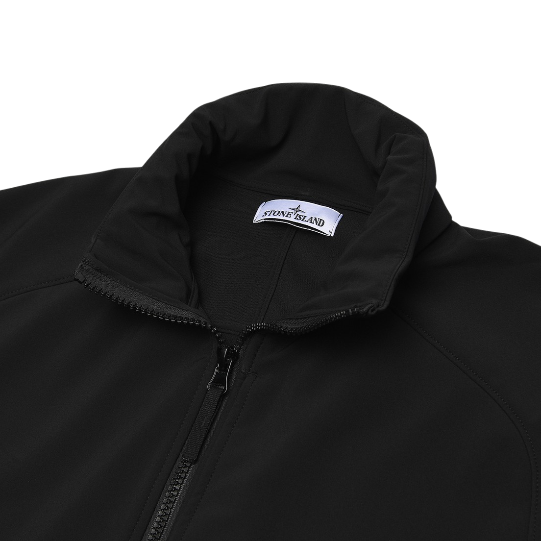 Stone Island 4100010 Light Soft Shell-R Hidden Hooded Jacket Black