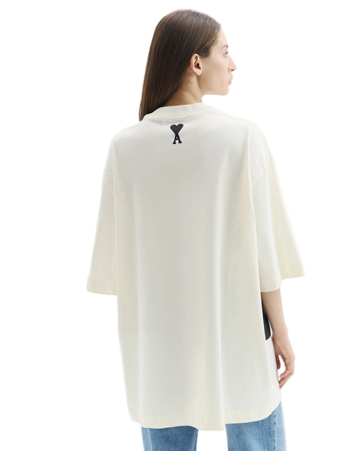 Ami Paris Cotton Print Oversize T-Shirt White