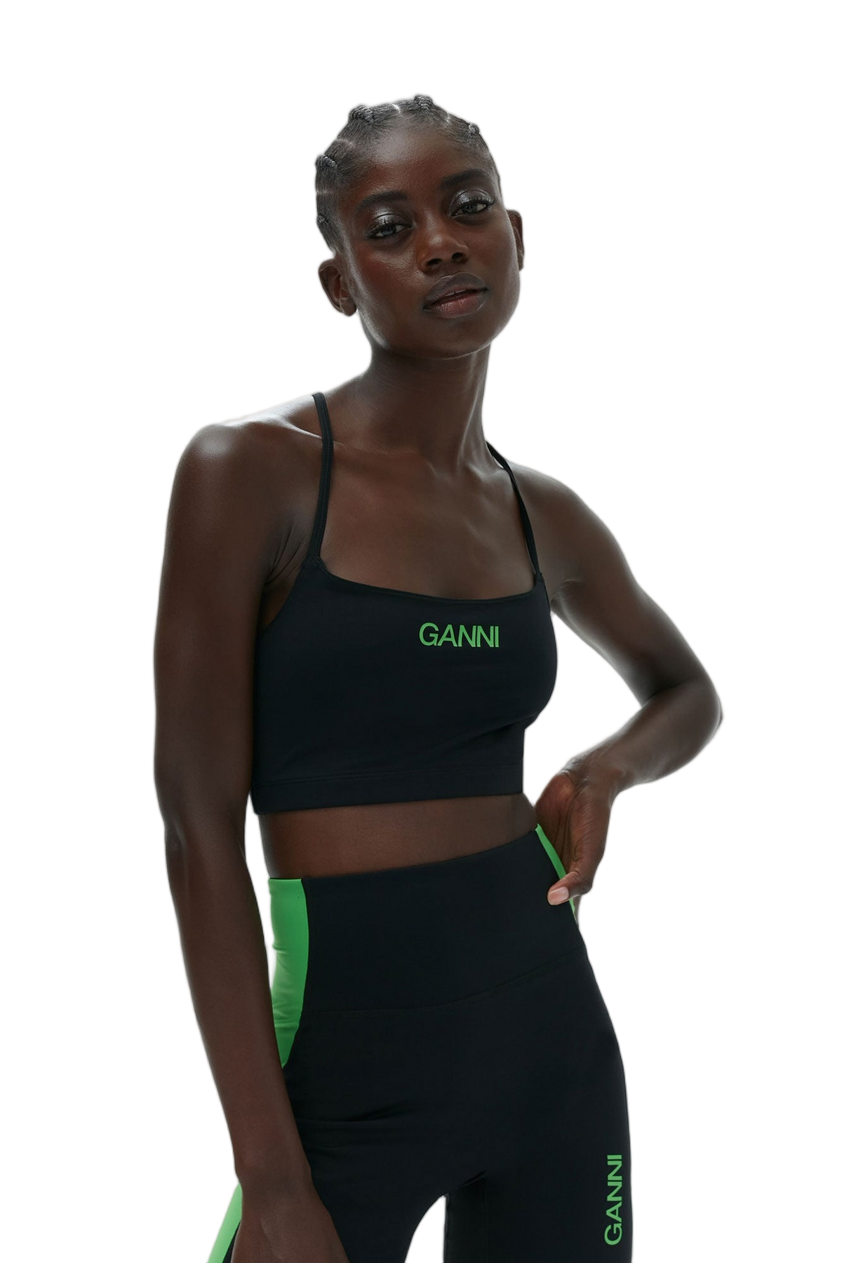 Ganni Logo Sporty Top Black