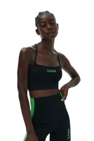 Ganni Logo Sporty Top Black
