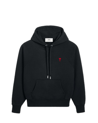 AMI Paris Heart Logo Hoodie Black