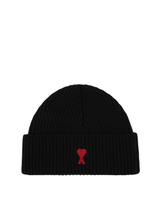 Ami Paris Wool Beanie Noir Rouge