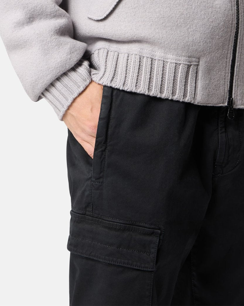 Stone Island 3100033 STRETCH ORGANIC BROKEN TWILL COTTON 'OLD' Effect Pants Black