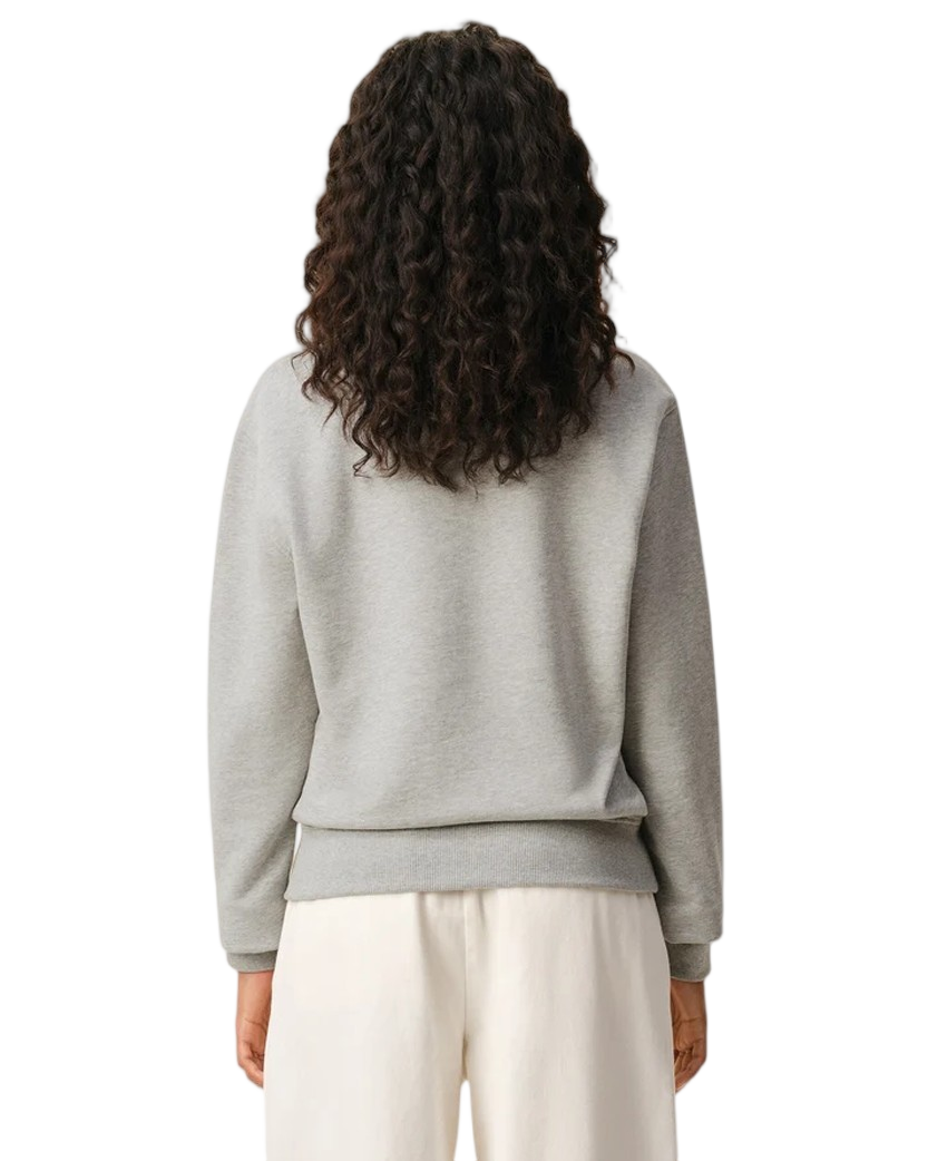 Ami Paris Cotton Knitted Ami De Coeur Sweatshirt Grey