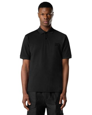Stone Island 2200002 50/2 ORGANIC COTTON PIQUE GHOST Polo T-Shirt Black