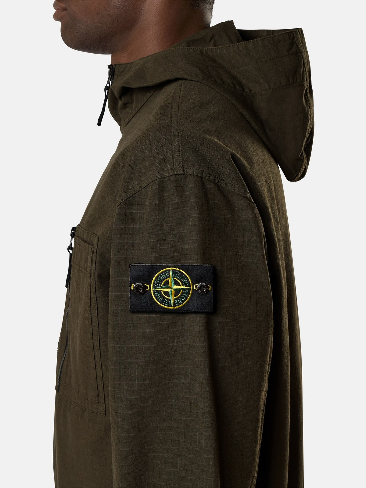 Stone Island 1200011 Hooded Zip Overshirt Coal Grey