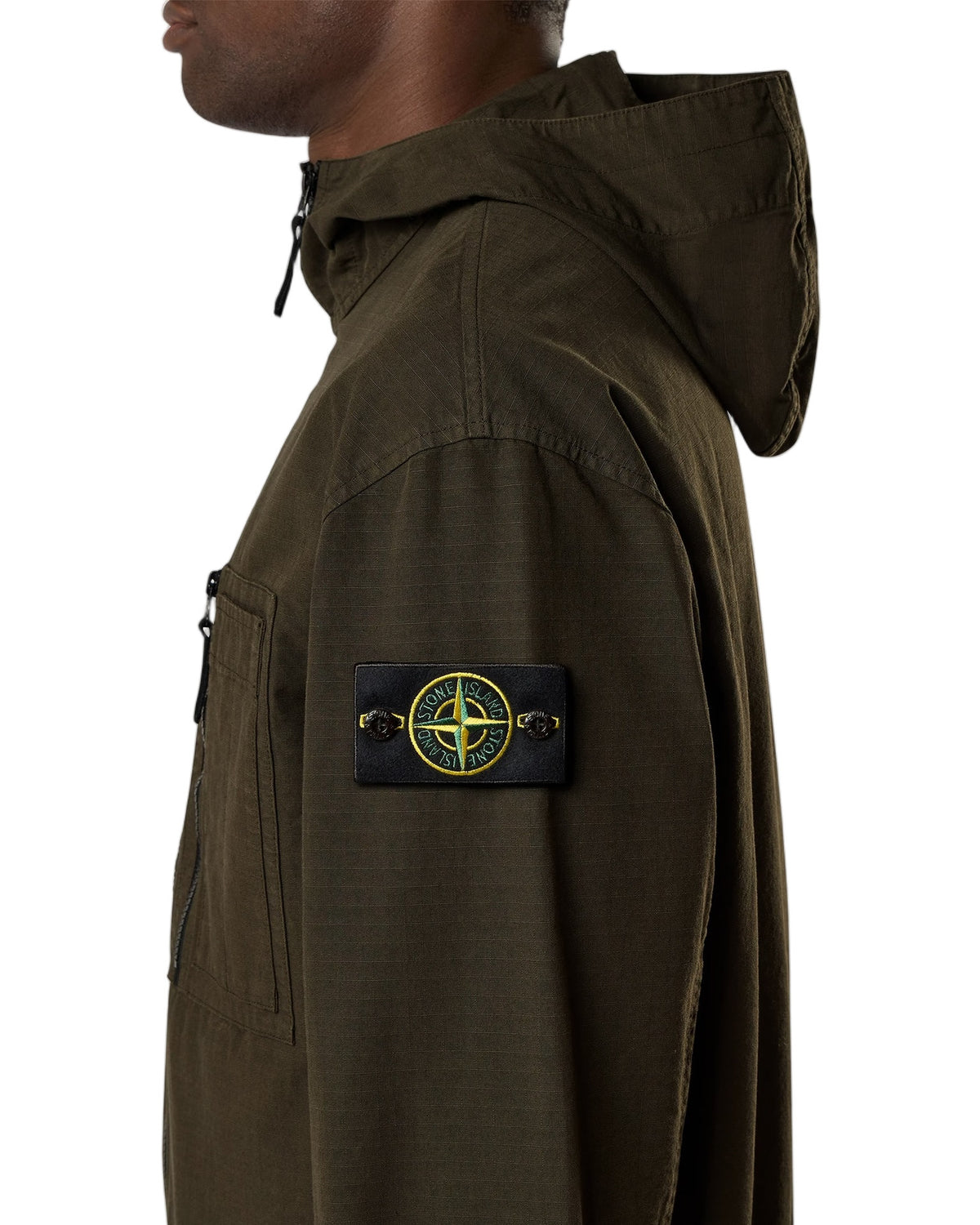 Stone Island 1200011 Hooded Zip Overshirt Coal Grey