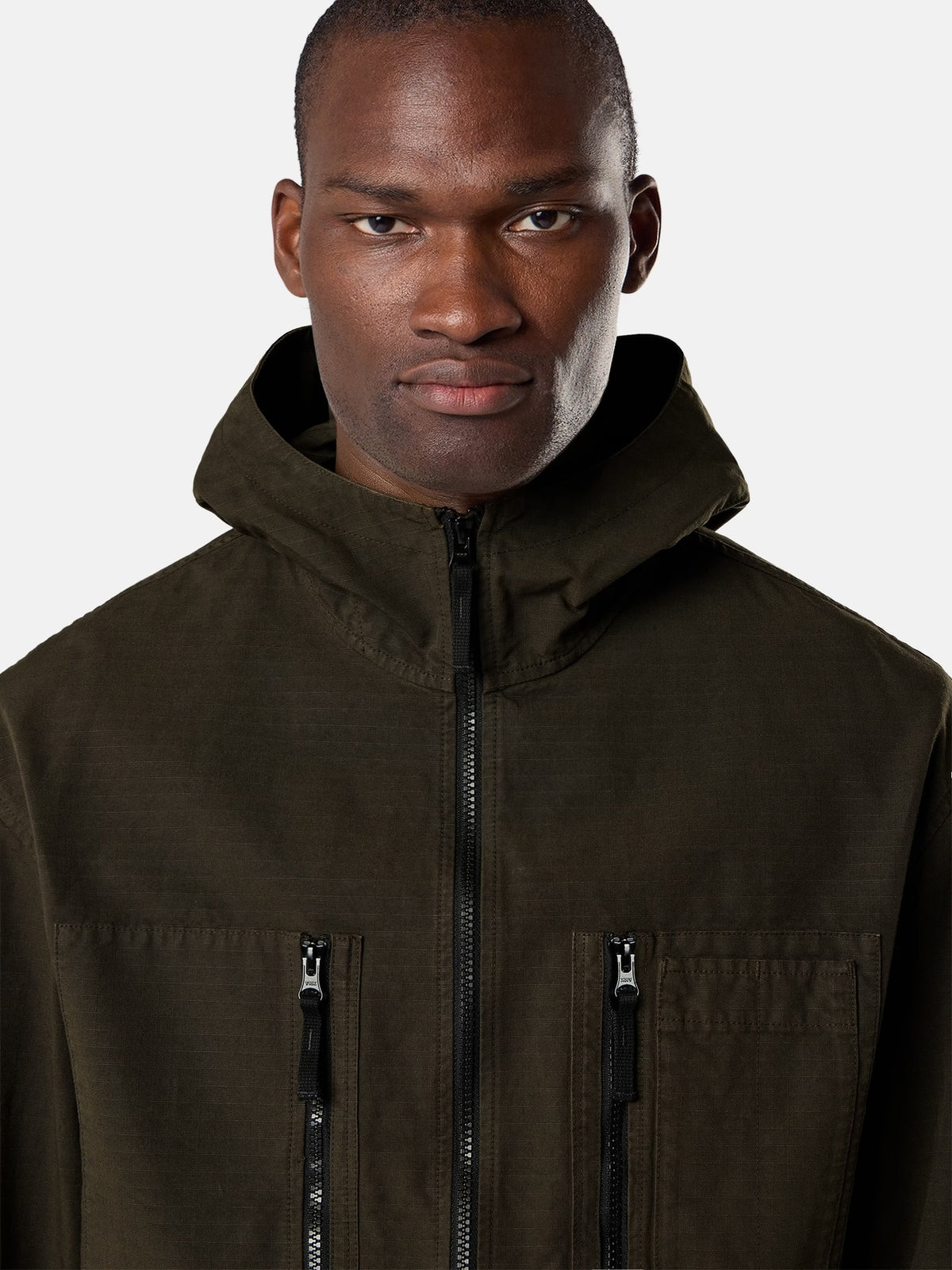Stone Island 1200011 Hooded Zip Overshirt Coal Grey