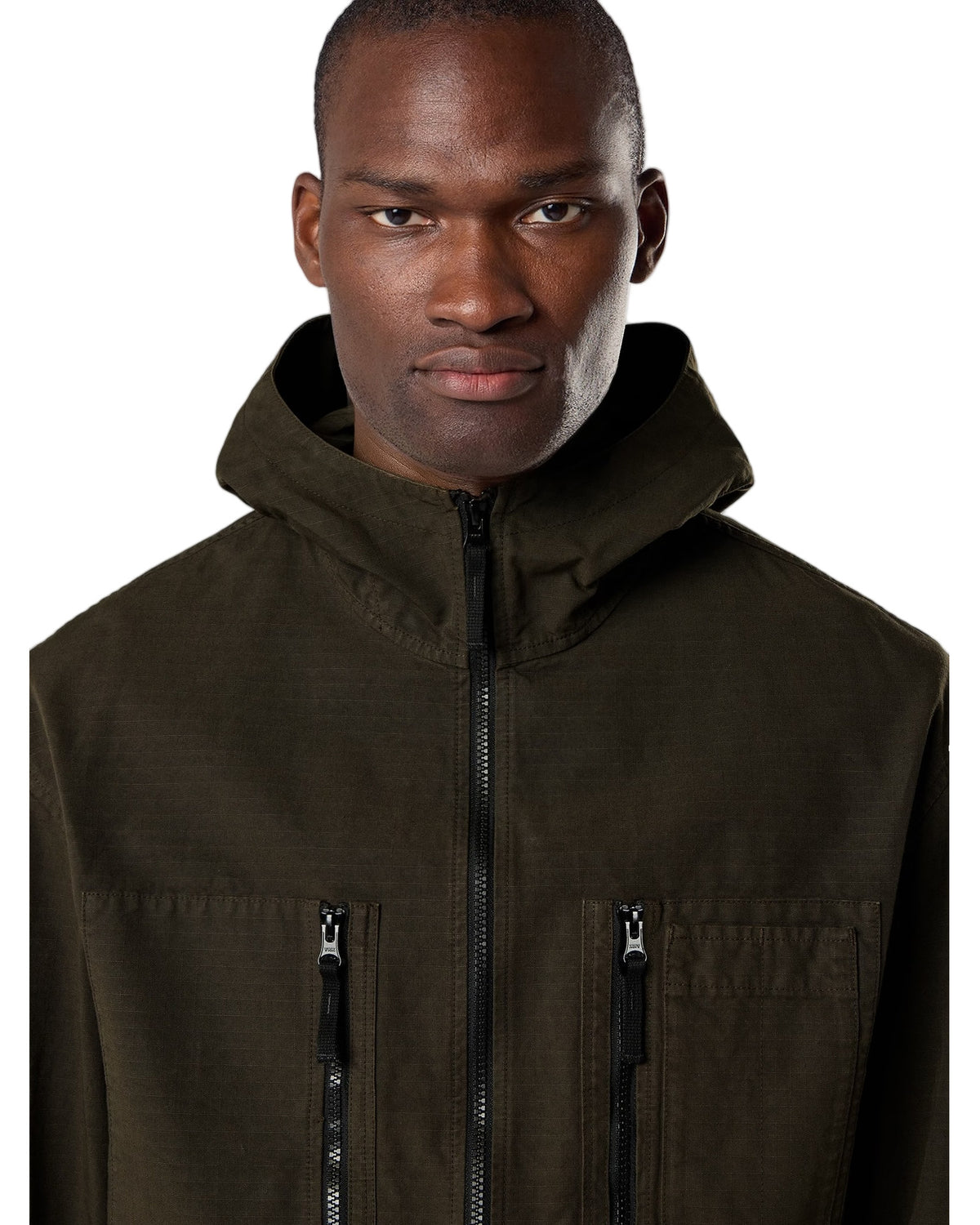 Stone Island 1200011 Hooded Zip Overshirt Coal Grey