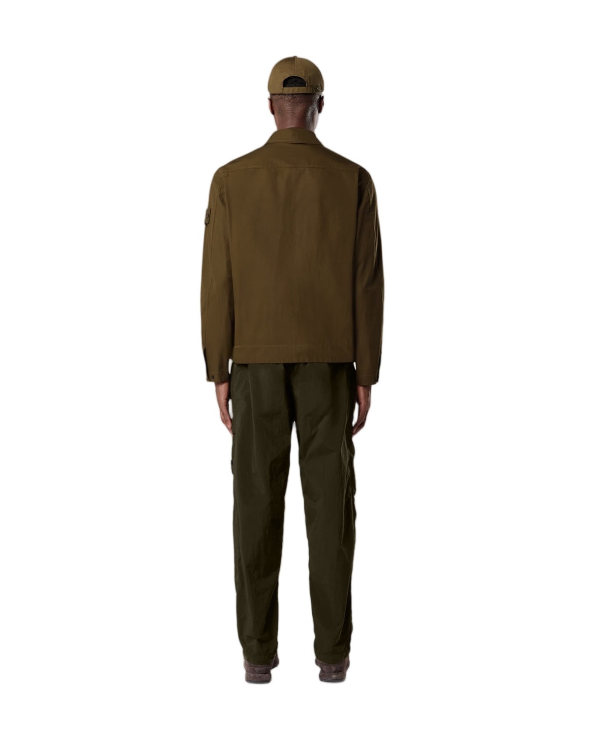 Stone Island 1200018 COTTON CANVAS S.I. GHOST Overshirt Green