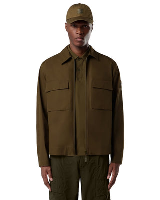 Stone Island 1200018 COTTON CANVAS S.I. GHOST Overshirt Green