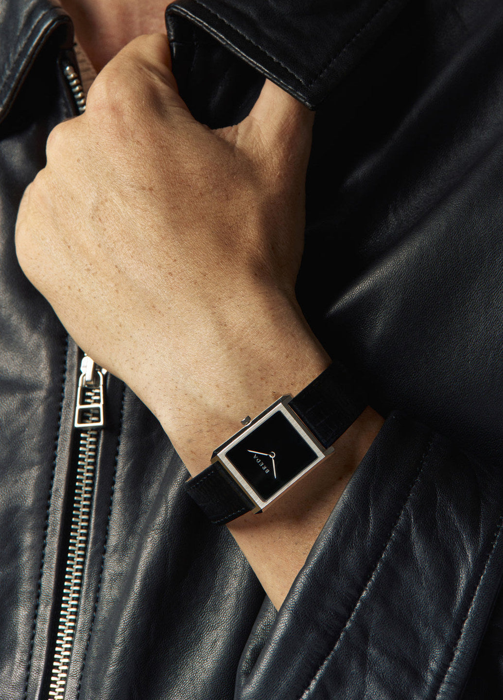 Breda Virgil Lizard Embossed Silver/Black/Midnight 1763A