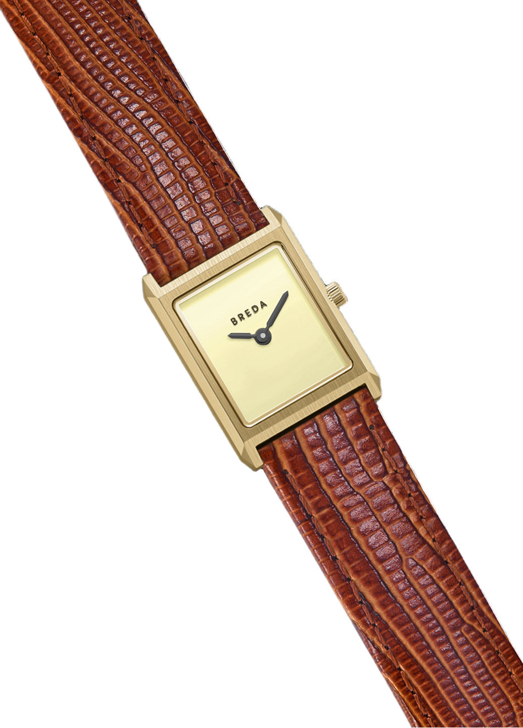 Breda Virgil Lizard Embossed Gold/Brown/Cream 1765B