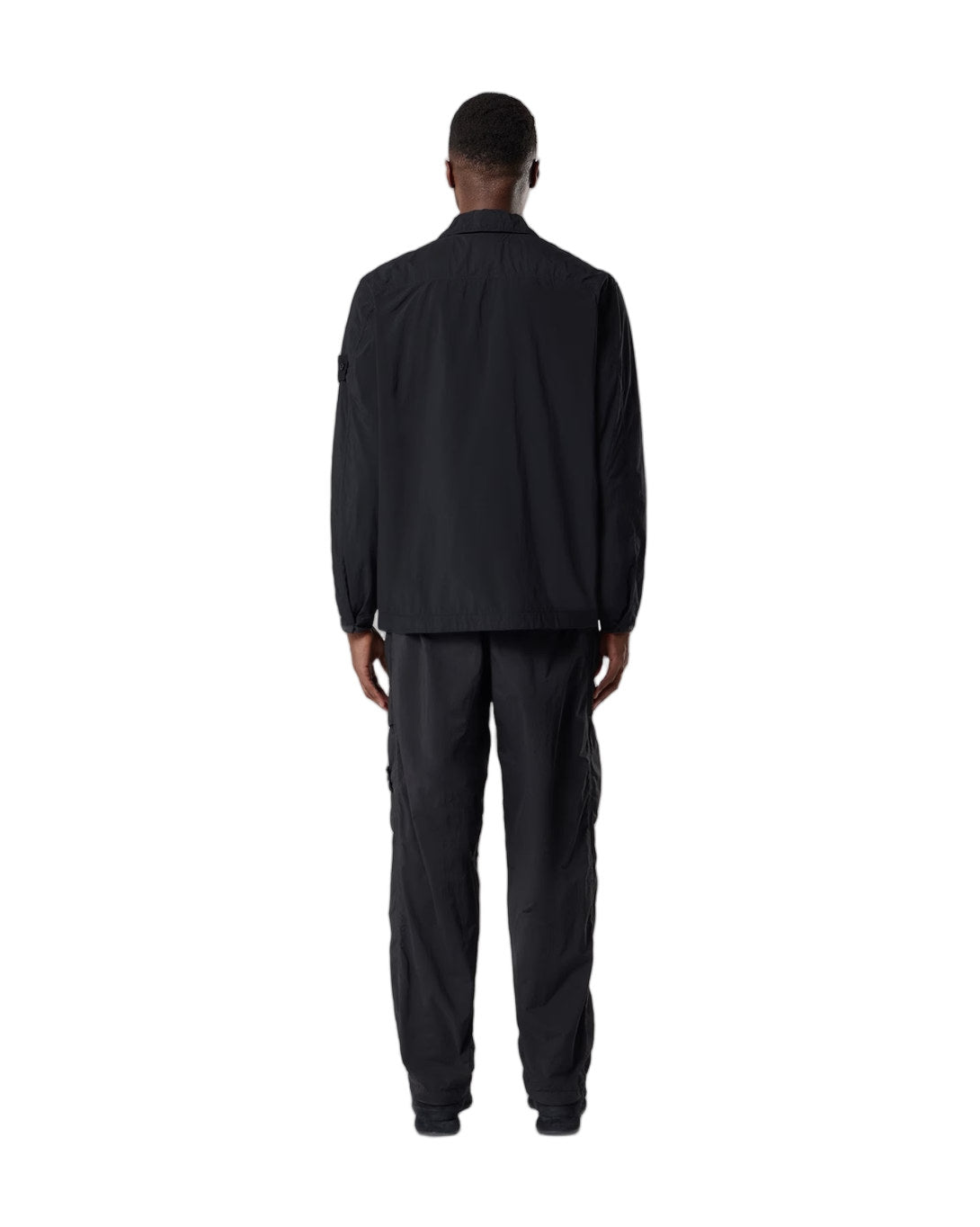 Stone Island 1200044 NYLON SMERIGLIATO_S.I. GHOST Overshirt Black