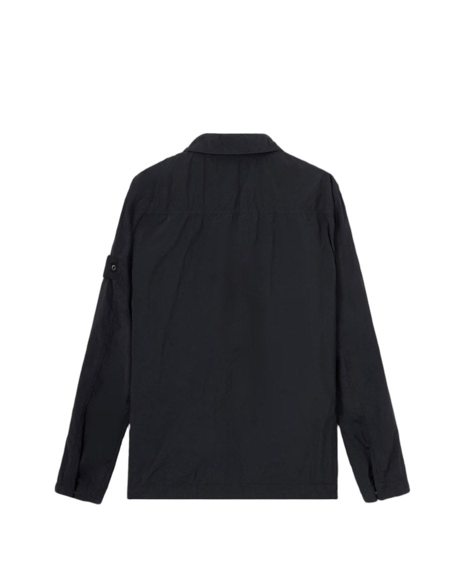 Stone Island 1200044 NYLON SMERIGLIATO_S.I. GHOST Overshirt Black