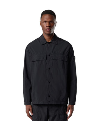Stone Island 1200044 NYLON SMERIGLIATO_S.I. GHOST Overshirt Black