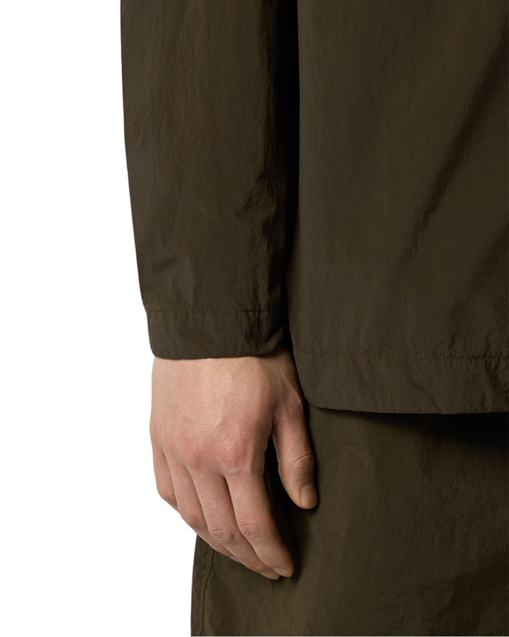 Stone Island 1200044 NYLON SMERIGLIATO_S.I. GHOST Overshirt Green