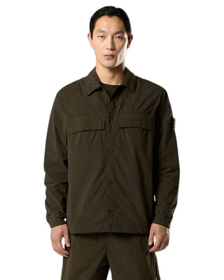 Stone Island 1200044 NYLON SMERIGLIATO_S.I. GHOST Overshirt Green