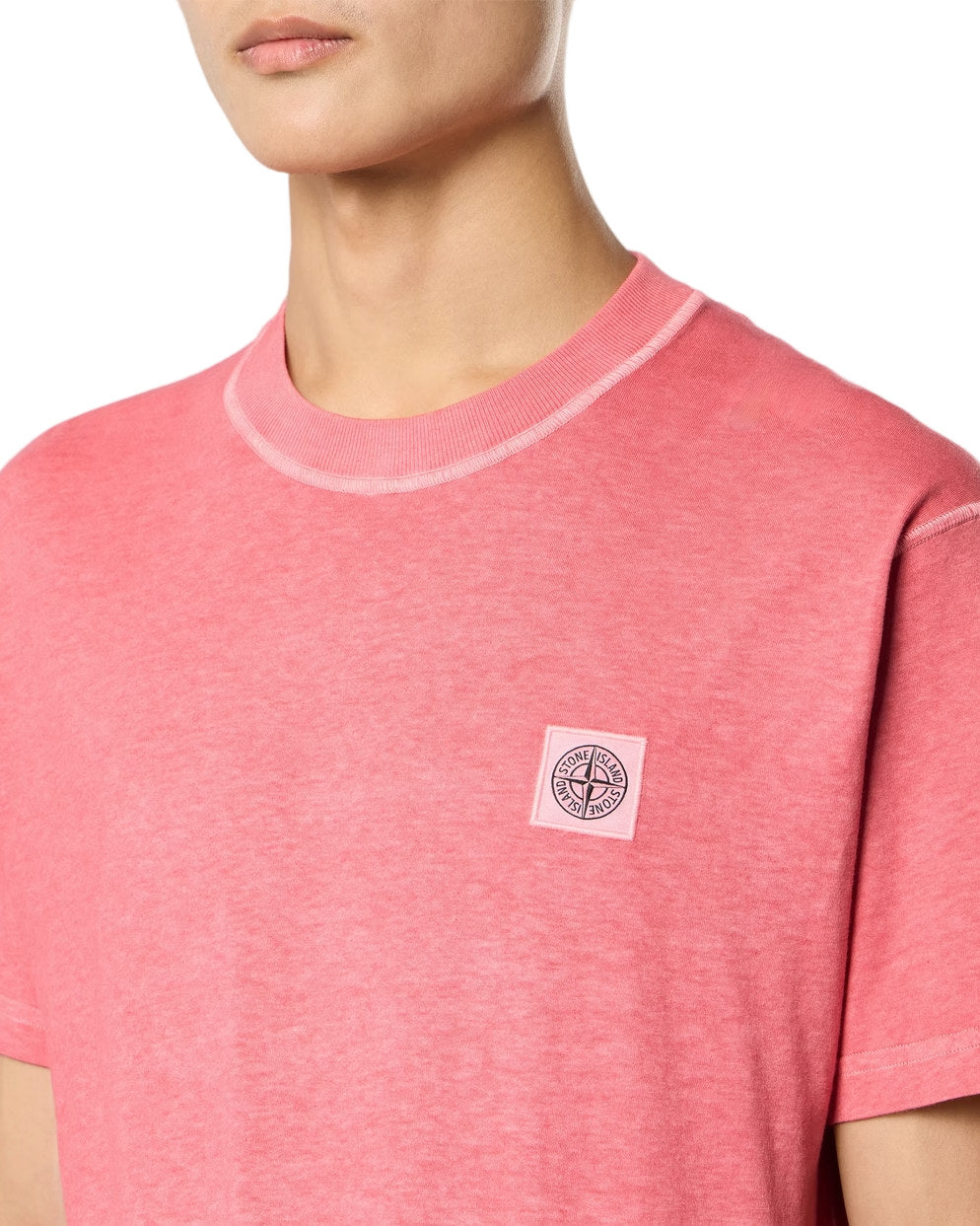 Stone Island 2100026 ORGANIC COTTON JERSEY FISSATO EFFECT T-shirt Geranium