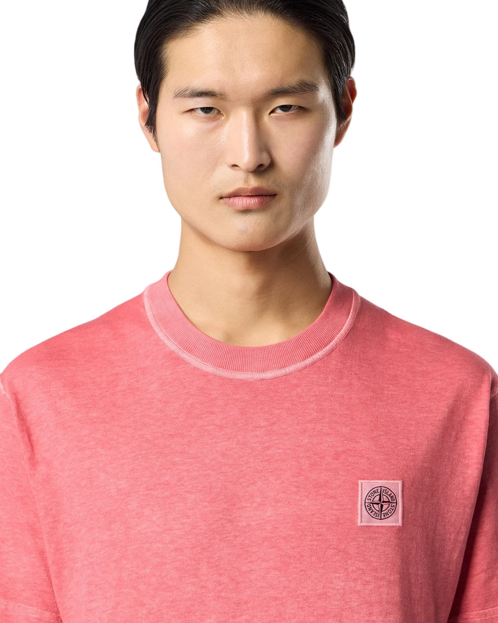 Stone Island 2100026 ORGANIC COTTON JERSEY FISSATO EFFECT T-shirt Geranium