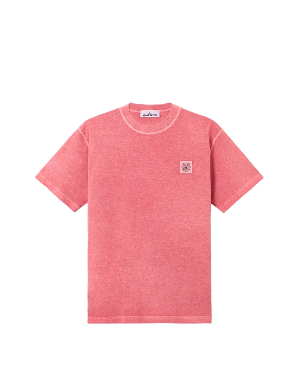 Stone Island 2100026 ORGANIC COTTON JERSEY FISSATO EFFECT T-shirt Geranium