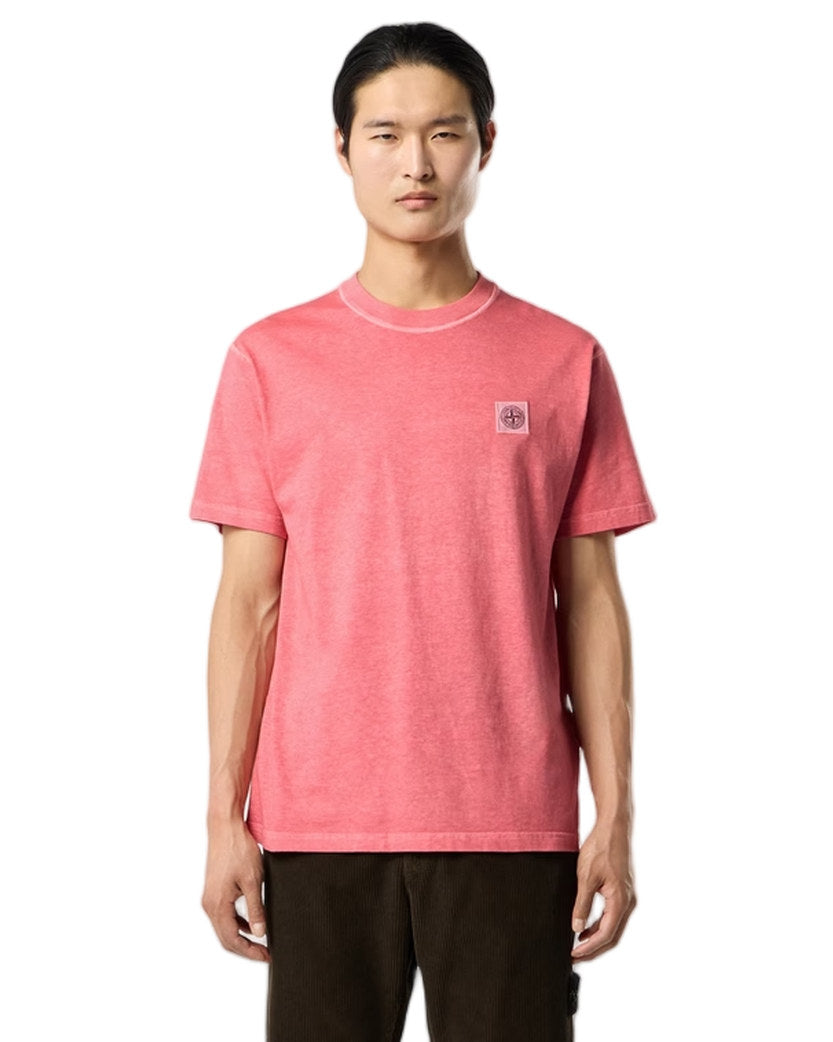 Stone Island 2100026 ORGANIC COTTON JERSEY FISSATO EFFECT T-shirt Geranium