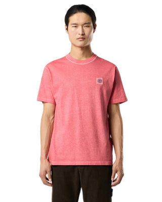 Stone Island 2100026 ORGANIC COTTON JERSEY FISSATO EFFECT T-shirt Geranium