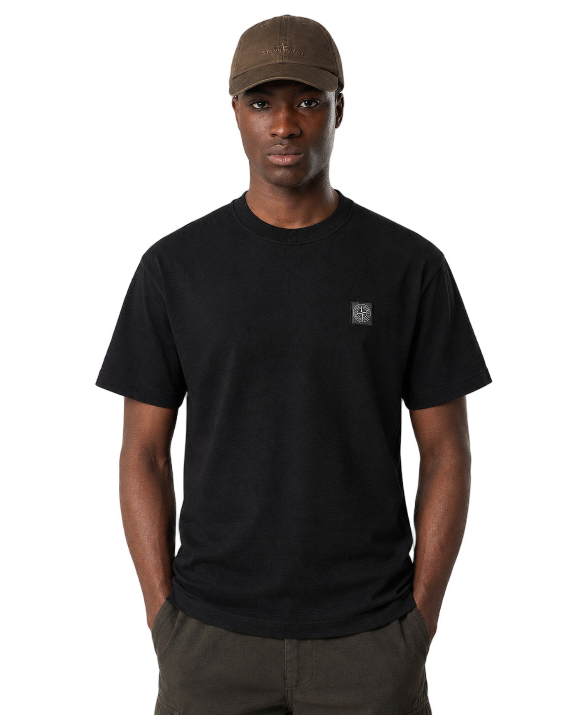 Stone Island 2100026 ORGANIC COTTON JERSEY FISSATO EFFECT T-shirt Black