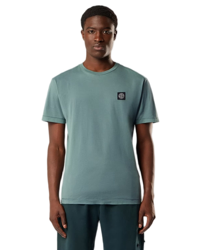 Stone Island 2100027 60/2 COTTON JERSEY T-shirt Compass Patch Ocean Green