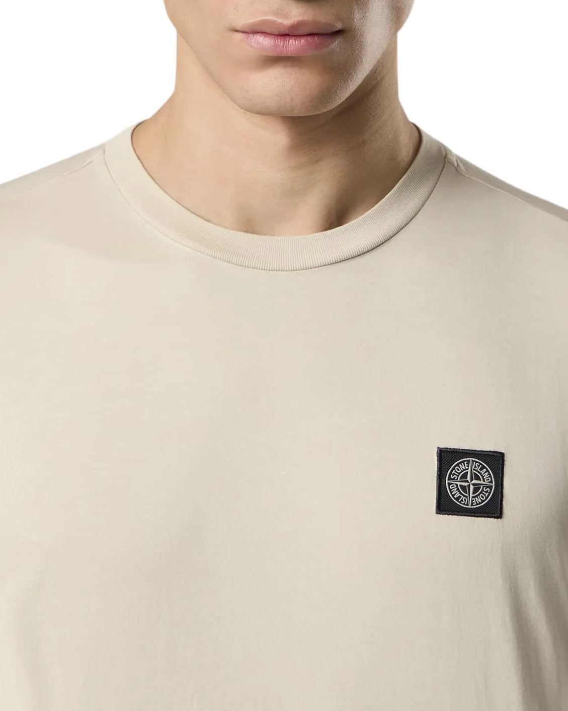 Stone Island 2100027 60/2 COTTON JERSEY T-shirt Compass Patch Crema